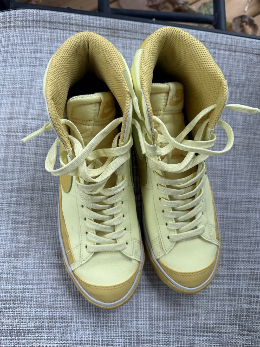 Nike Women’s High-Top Sneakers in Pale Yellow